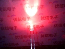 Светодиод ярко-красный 3мм, 2-2.5В, 620-630нм, 1400MCD, прозрачный корпус