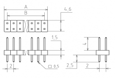 PLD-40 (DS-1021- 2x20) 2.54мм 2х40 прямая