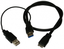 Кабель micro USB 3.0 Y-Type 60 см (для подключения внешнего жесткого диска в 2 порта USB)