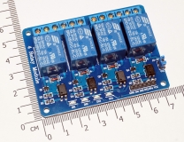 Модуль реле 4-х канальный для Arduino (с оптронной изоляцией 5V, управление 0, реле Songle или аналог)