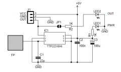 TTP223-BA6 микросхема сенсорного выключателя, SOT23-6L