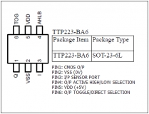 TTP223-BA6 микросхема сенсорного выключателя, SOT23-6L