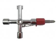 Универсальный ключ 5 в 1 железнодорожный (треугольник 9 мм, почтовый, квадрат 5, 6, 8 мм, отвертки)