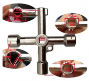 Универсальный ключ 5 в 1 железнодорожный (треугольник 9 мм, почтовый, квадрат 5, 6, 8 мм, отвертки)