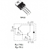 TIP122 транзистор биполярный составной TO-220, NPN, 100В, 5А, 65Вт, hFE: 1000