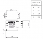 HLK-PM01 AC/DC  220В - 5В,  конвертер изолированный, 5В  0.6A, Hi-Link