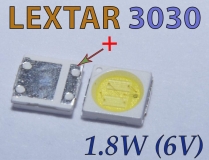 Светодиод SMD 3030 6V Lextar PT30W45 V1 ультра яркий белый цвет  6В 350мА