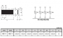 Сборка резисторная 47 Ом, размер SMD 1206 (CAT 4x0603)