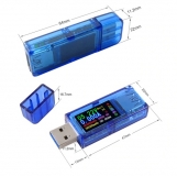 Электронный портативный USB тестер AT34 с полноцветным ЖК дисплеем (напряжение, ток, мощность, емкость, температура)