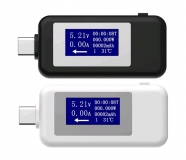 Электронный двухсторонний USB Type-C тестер с графическим дисплеем, поддержкой QC2.0 и QC3.0 (напряжение 4-30 В, ток 0-5.1 А, мощность, время, емкость, температура)