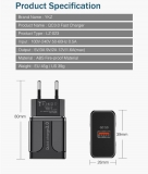 Адаптер питания - зарядное устройство AC 100-240В - DC 5В 3А, 9В 2А, 12В 1.6А, один порт USB QC3.0