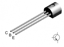 Транзистор 2N3904 (40В, 0.2A, 0.625Вт, 300МГц) n-p-n